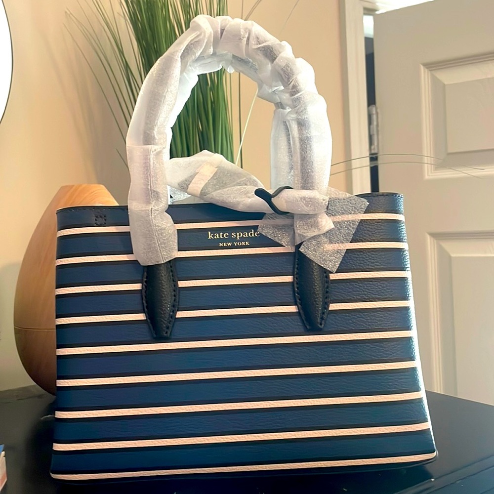 Kate Spade Navy Blue Striped purse.